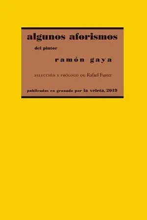 Algunos Aforismos del Pintor Ramon Gaya Venta Final
