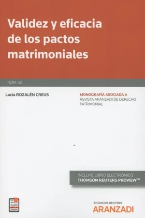 Validez y eficacia de los pactos matrimoniales Comprar En Línea